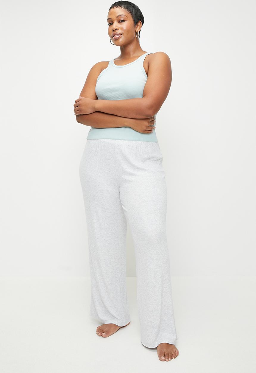 Cotton On - Plus Sleep Recovery Wide Leg Pant - Light Grey Marle 