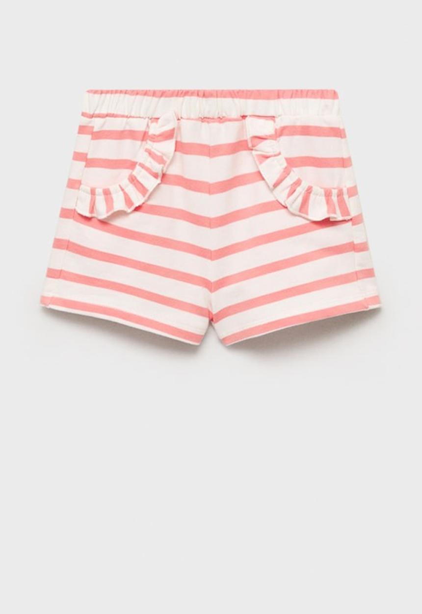 MANGO - Shorts sunny - coral & white 