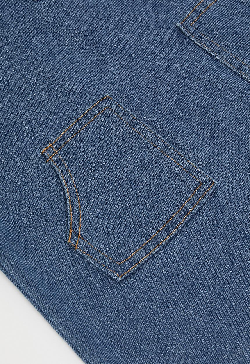 Pop Candy - Collared denim dress - blue