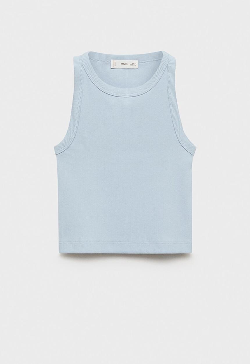 MANGO - Top rib - light/pastel blue