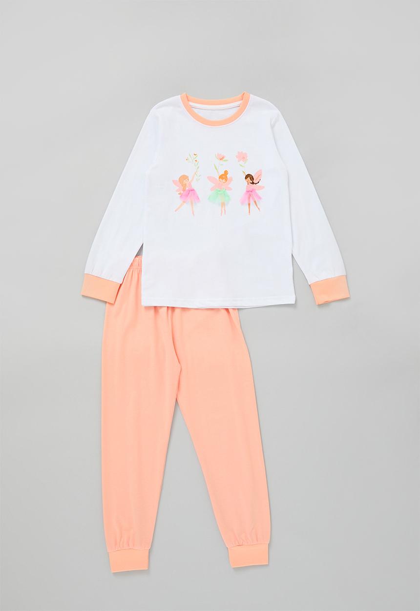 Pop Candy - Printed pj set-orange & white