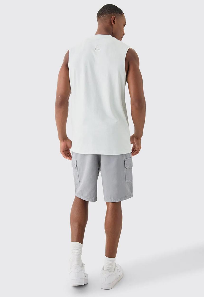 boohooMAN - Relaxed Fit Elasticated Waist Cargo Shorts - grey