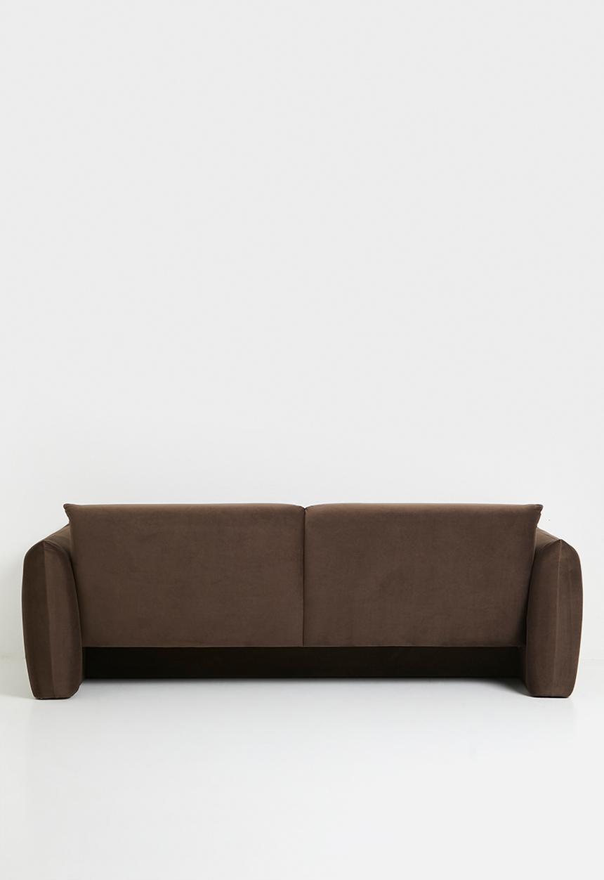Sixth Floor - Signe 3 seater velvet sofa-chocolate grey