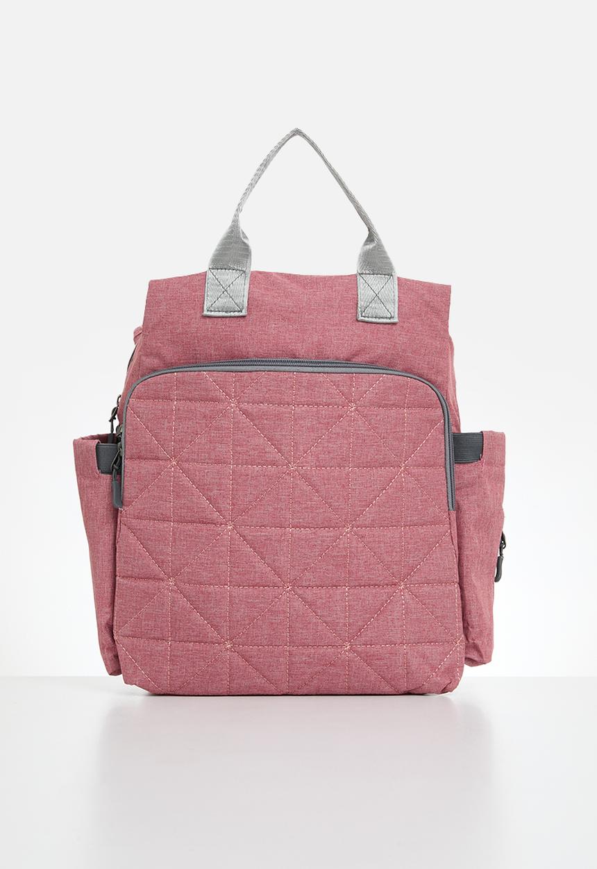 Pop Candy - Quilted front pocket diaper bag - puce pink