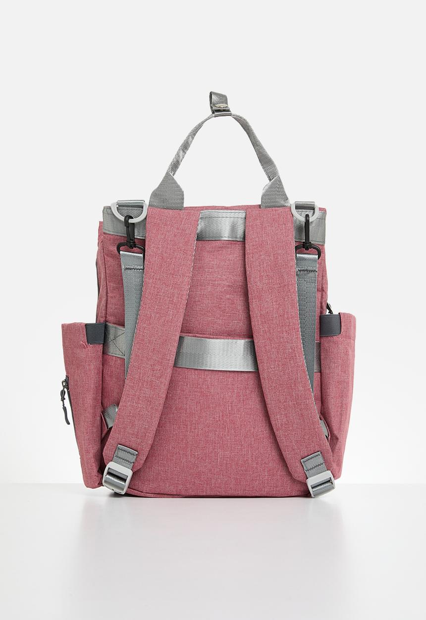 Pop Candy - Quilted front pocket diaper bag - puce pink