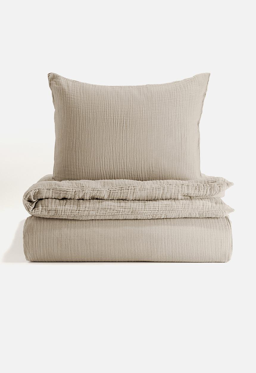 H&M - Muslin single duvet cover set - light mole
