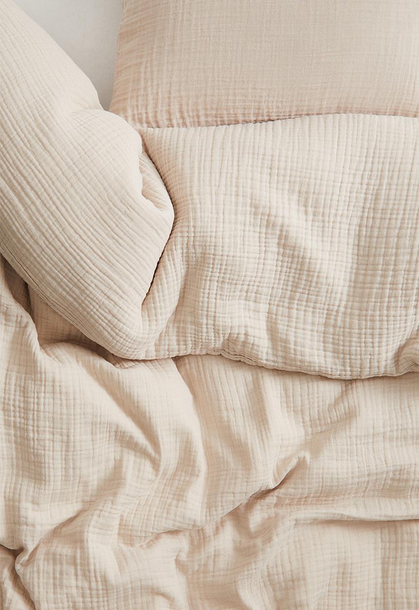 H&M - Muslin single duvet cover set - light beige