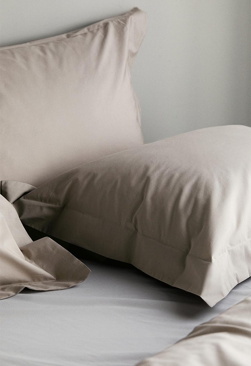 H&M - Single cotton percale duvet cover set - light mole
