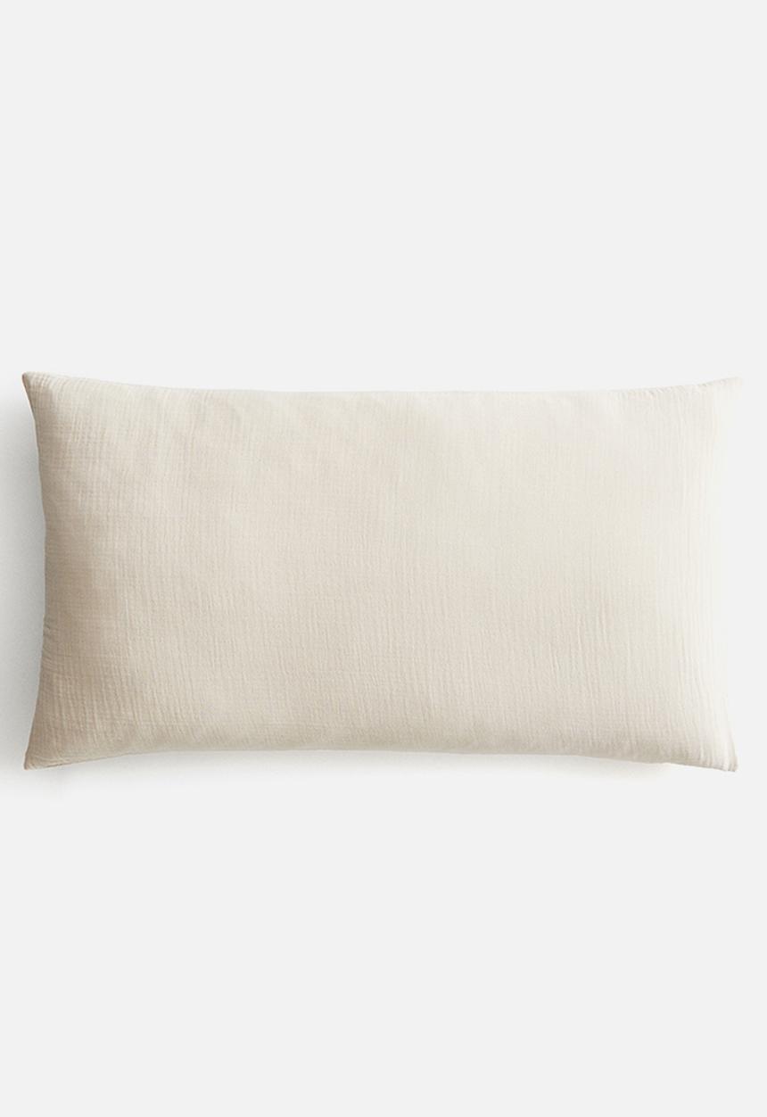 H&M - Cotton muslin pillowcase - light beige