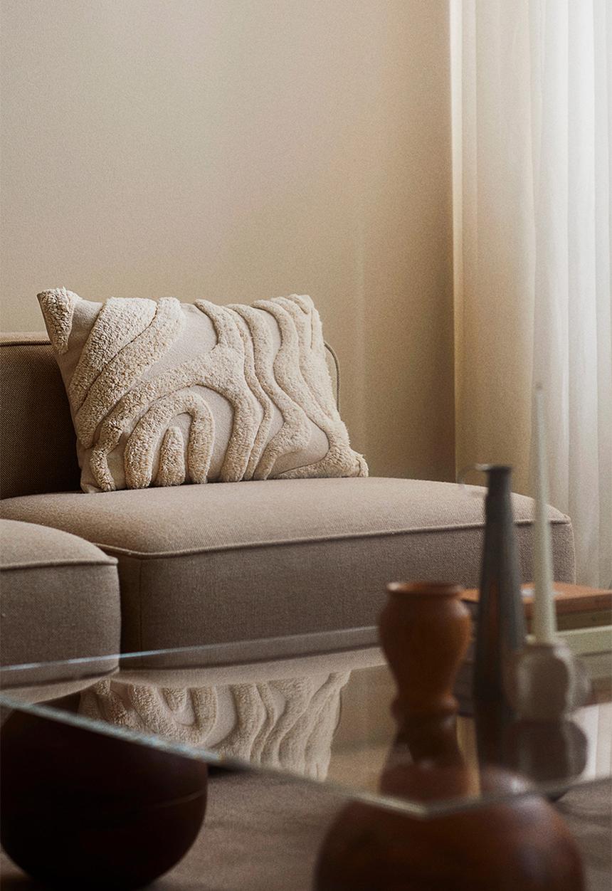 H&M - Patterned cotton cushion cover - cream patterned