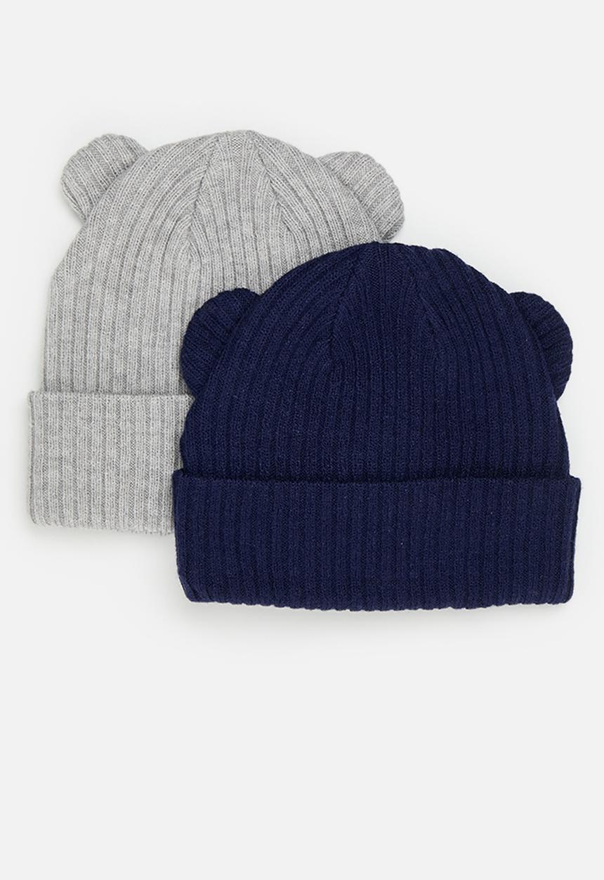 Pop Candy - 2 Pack beanie set - navy & grey