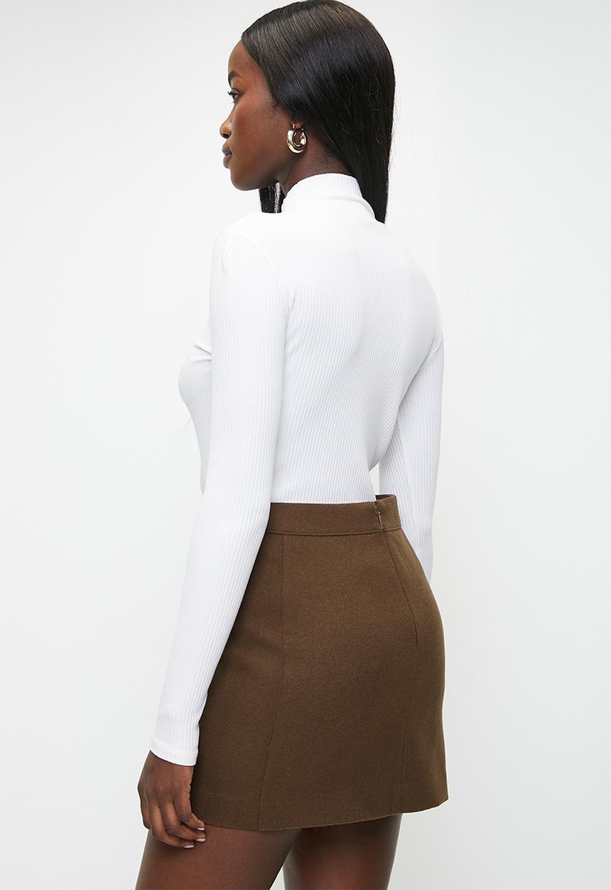 MANGO - Skirt England -  Brown