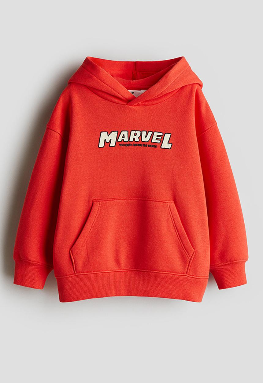 H&M - Printed hoodie - red & spider-man