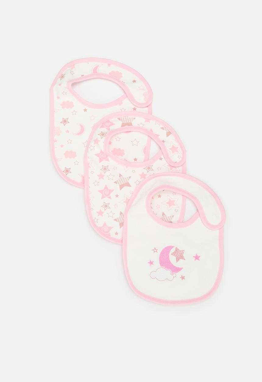 Pop Candy - 3 pack printed bib set - pink/white/multi