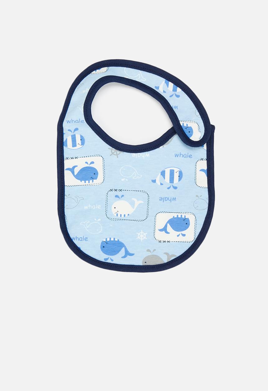 Pop Candy - 3 Pack printed bib set-blue & white