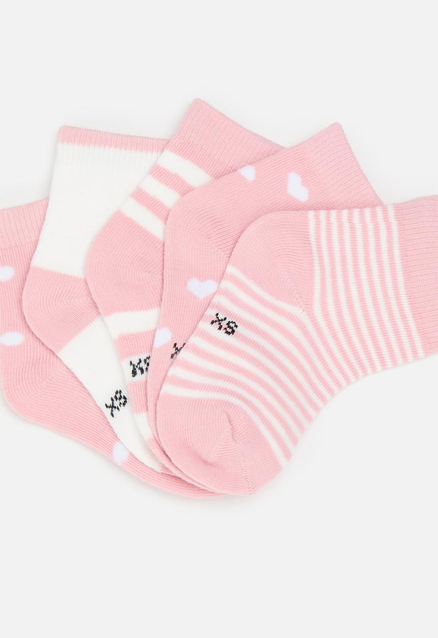 Pop Candy - 5 Pack sock set-pink & white