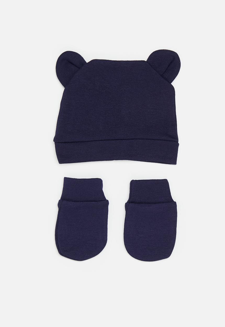 Pop Candy - Beanie & mitten set-navy blue