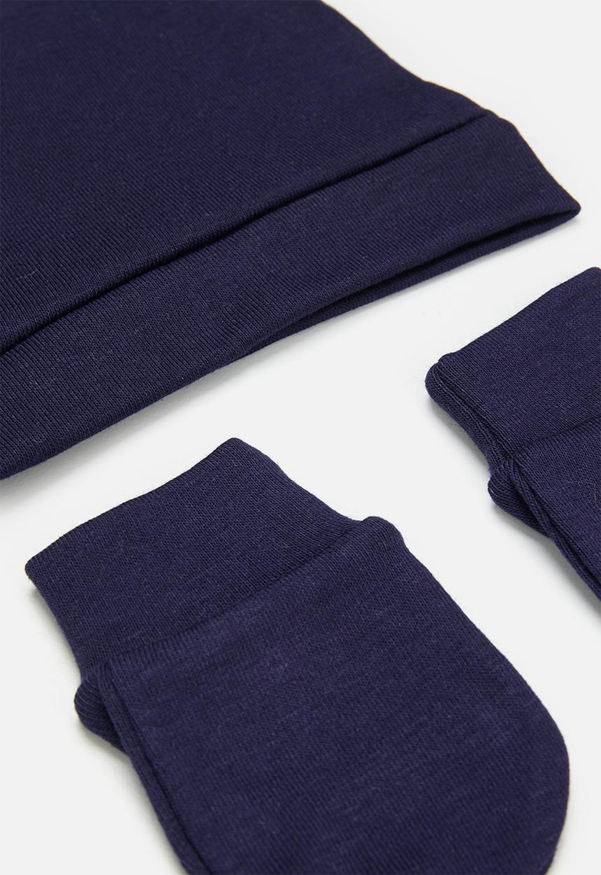Pop Candy - Beanie & mitten set-navy blue