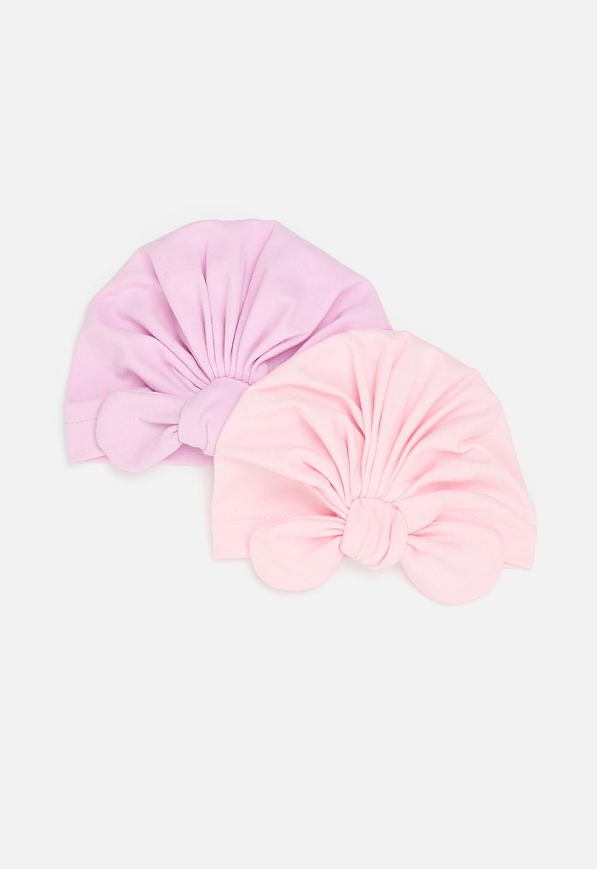 Pop Candy - 2 Pack Bow turban set-pink & lilac