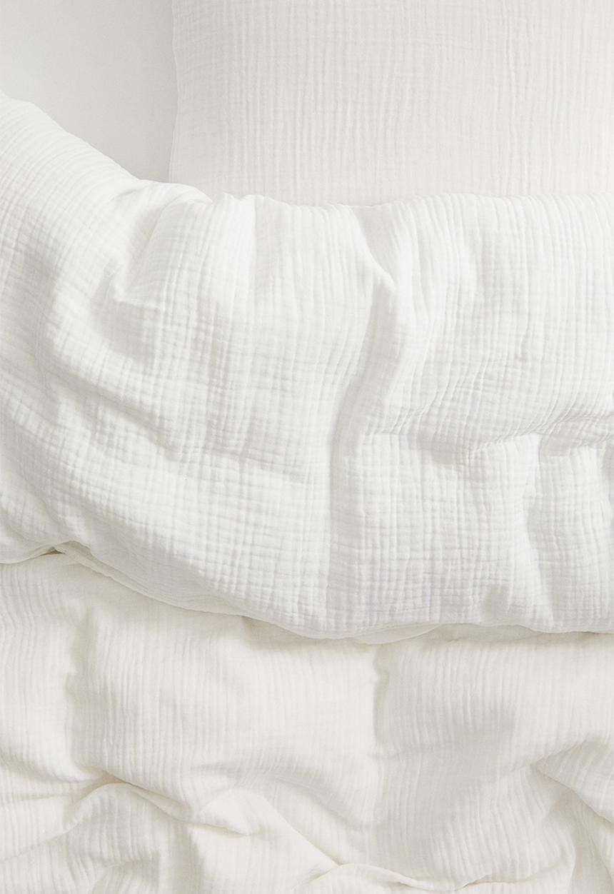 H&M - Muslin single duvet cover set - white