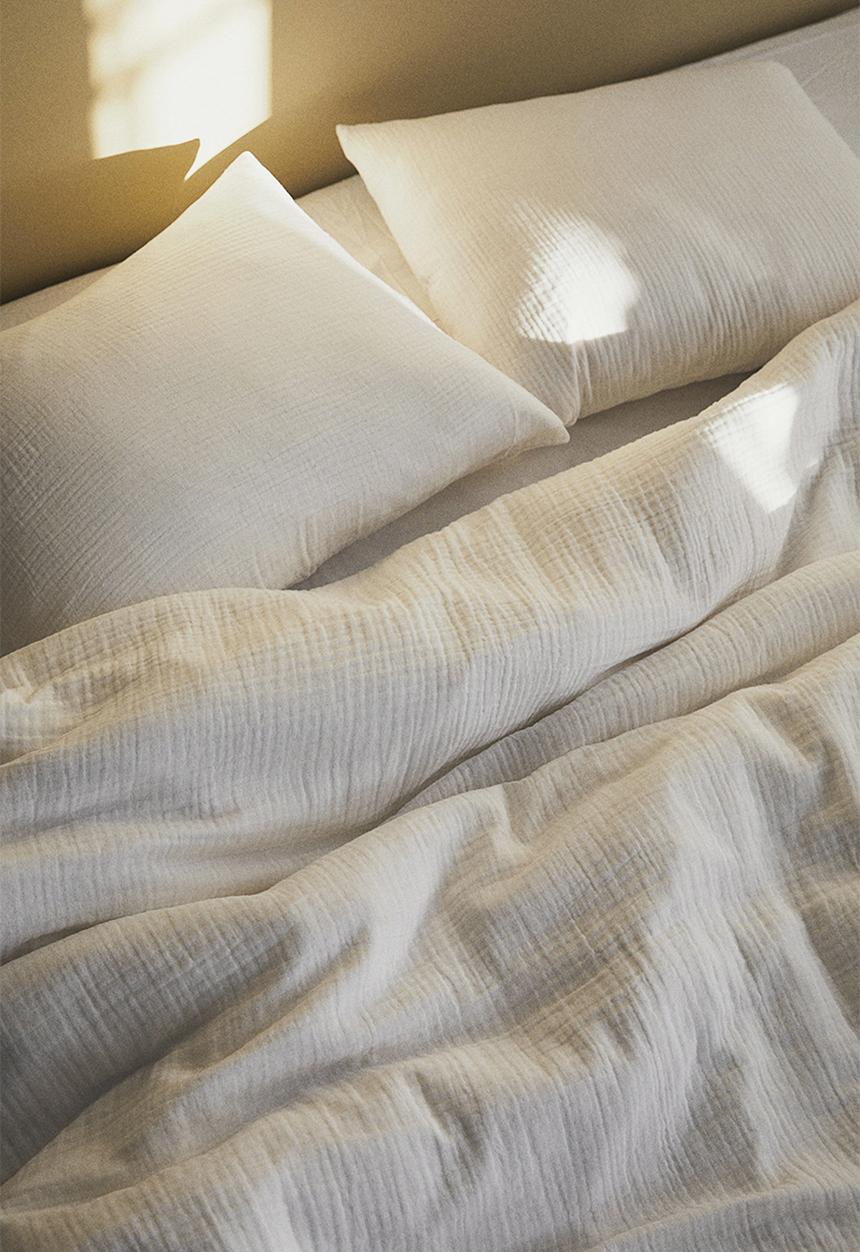 H&M - Muslin single duvet cover set - white