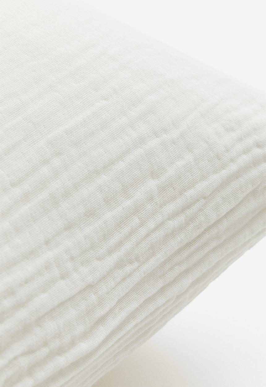 H&M - Cotton muslin pillowcase - white