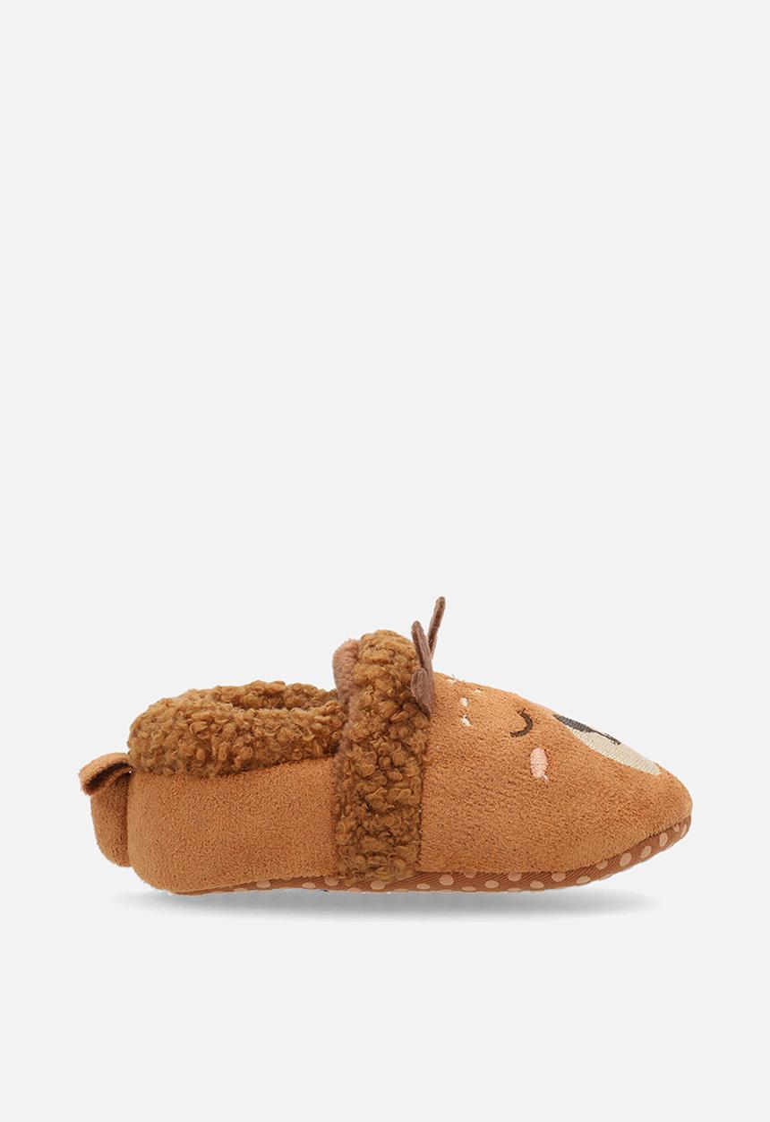Pop Candy - Shearling lined deer slip on shoes - brown