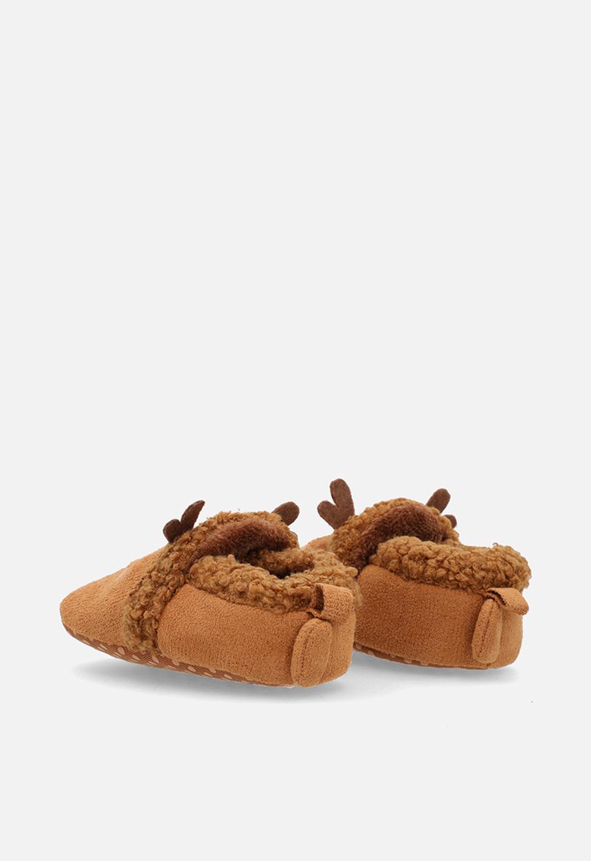 Pop Candy - Shearling lined deer slip on shoes - brown