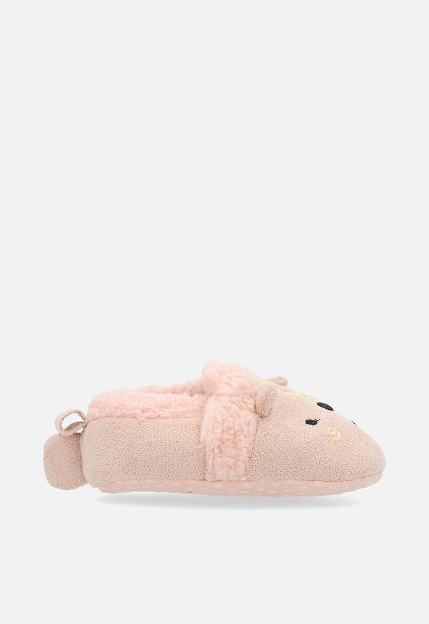 Pop Candy - Novelty shearling lined slip on shoes-pink