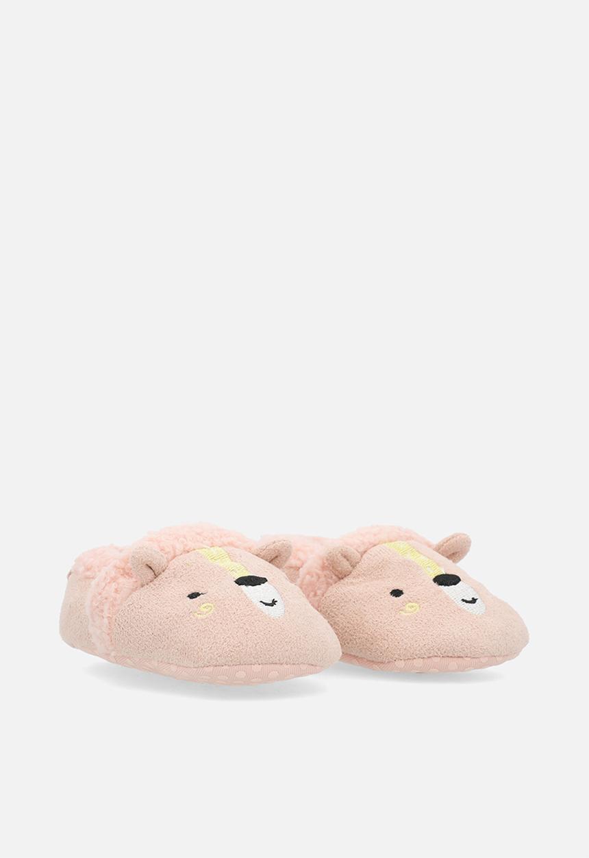 Pop Candy - Novelty shearling lined slip on shoes-pink