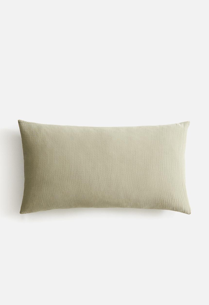 H&M - Cotton muslin pillowcase - light dusty green