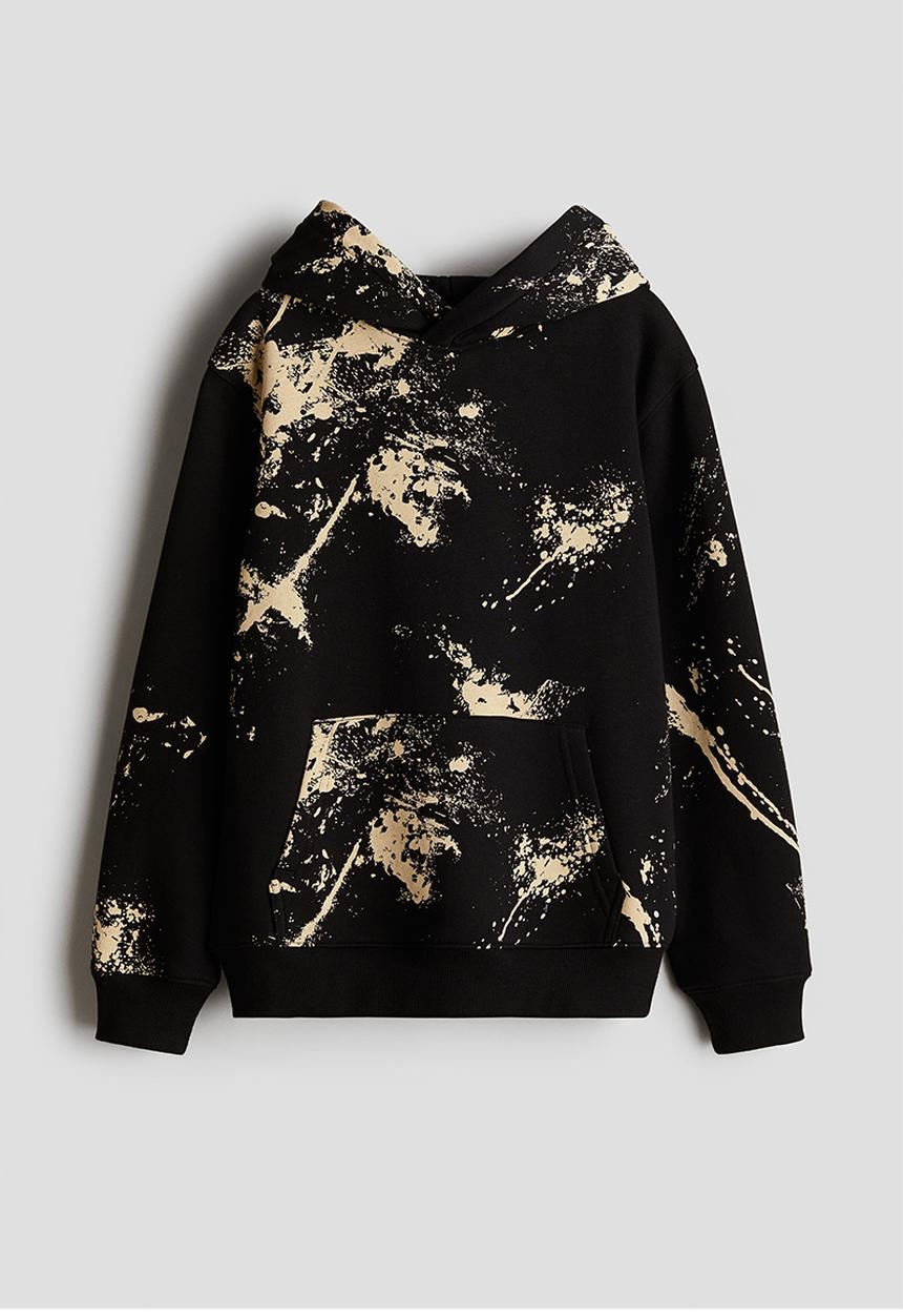 H&M - Hoodie - black/beige