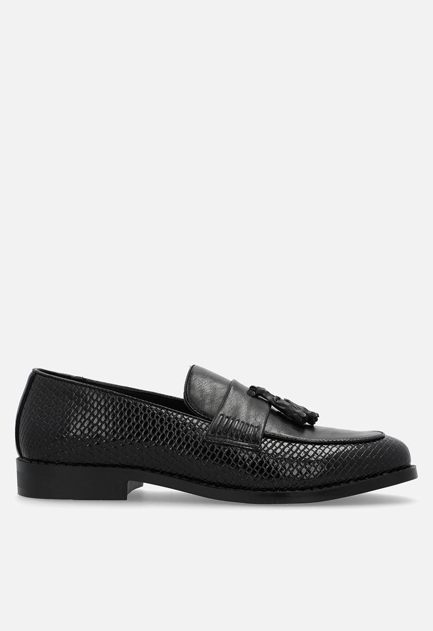 PC - Crouch basket weave loafer  - black