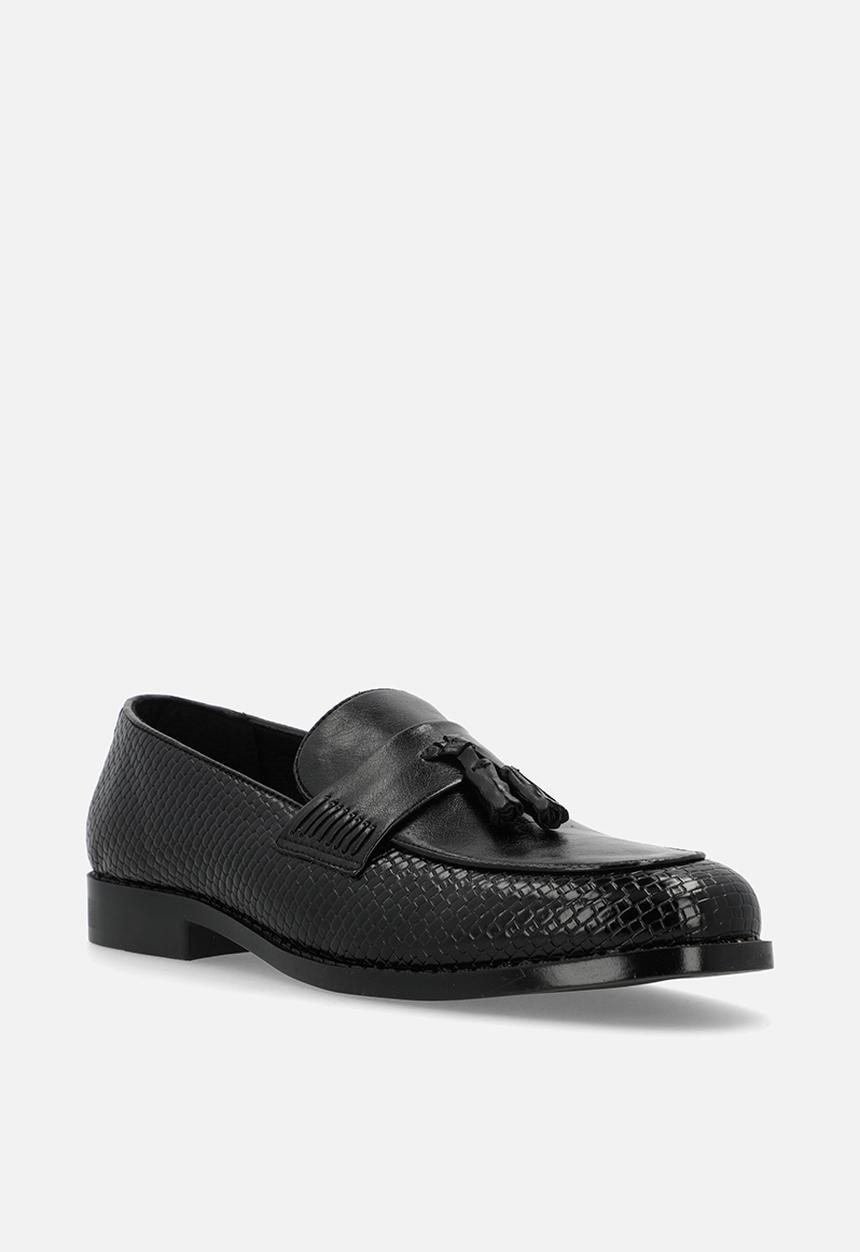 PC - Crouch basket weave loafer  - black