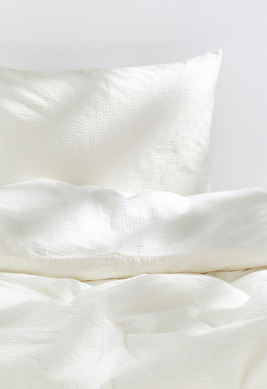 H&M - Seersucker single duvet cover set - cream 