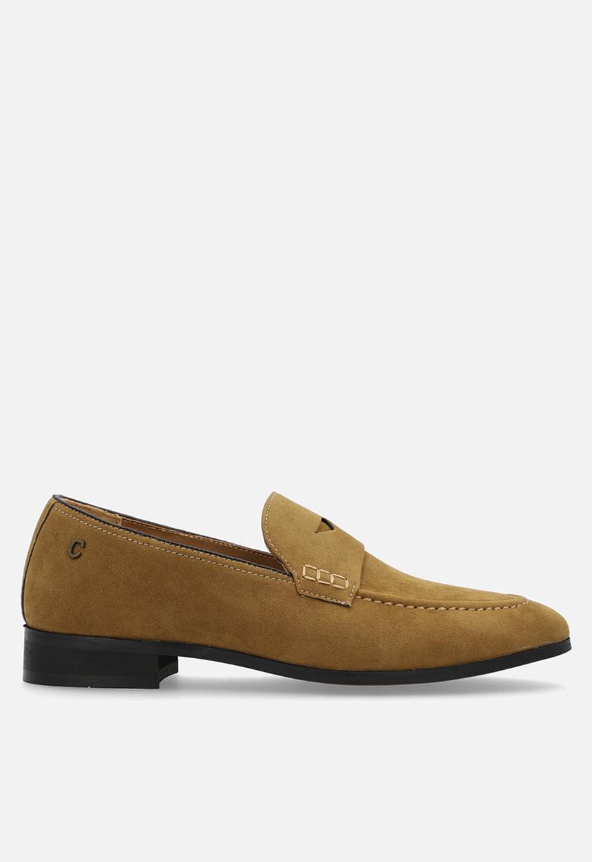 PC - Crouch suede penny loafer  - tan