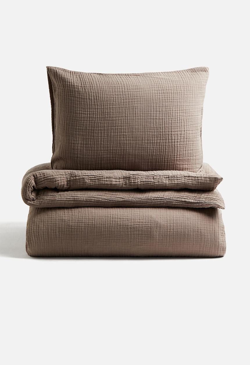H&M - Muslin single duvet cover set - mole