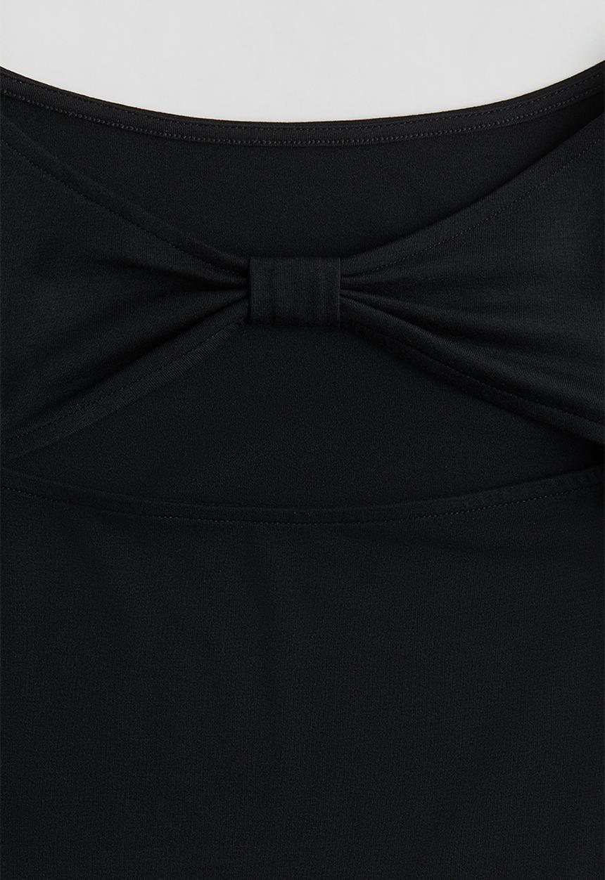 H&M - Cut-out jersey top - black