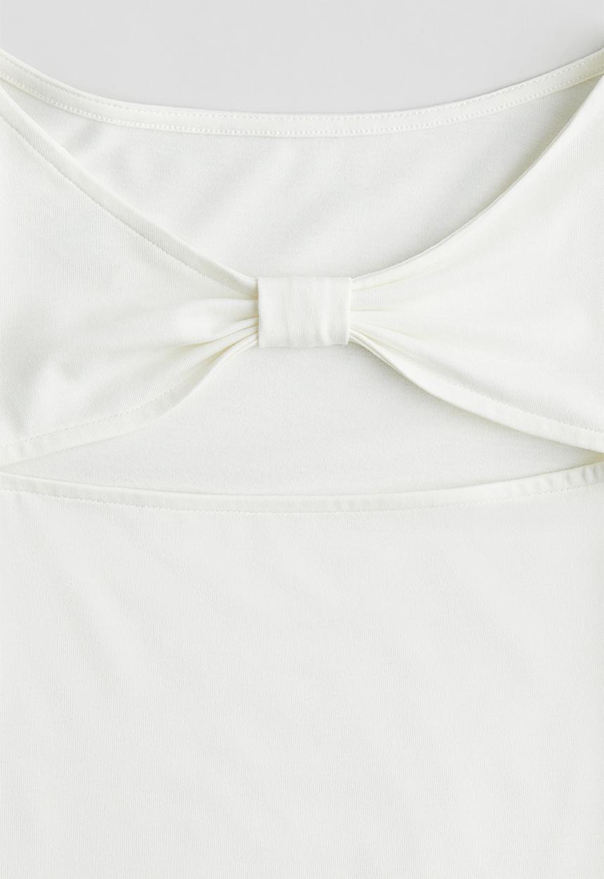 H&M - Cut-out jersey top - white
