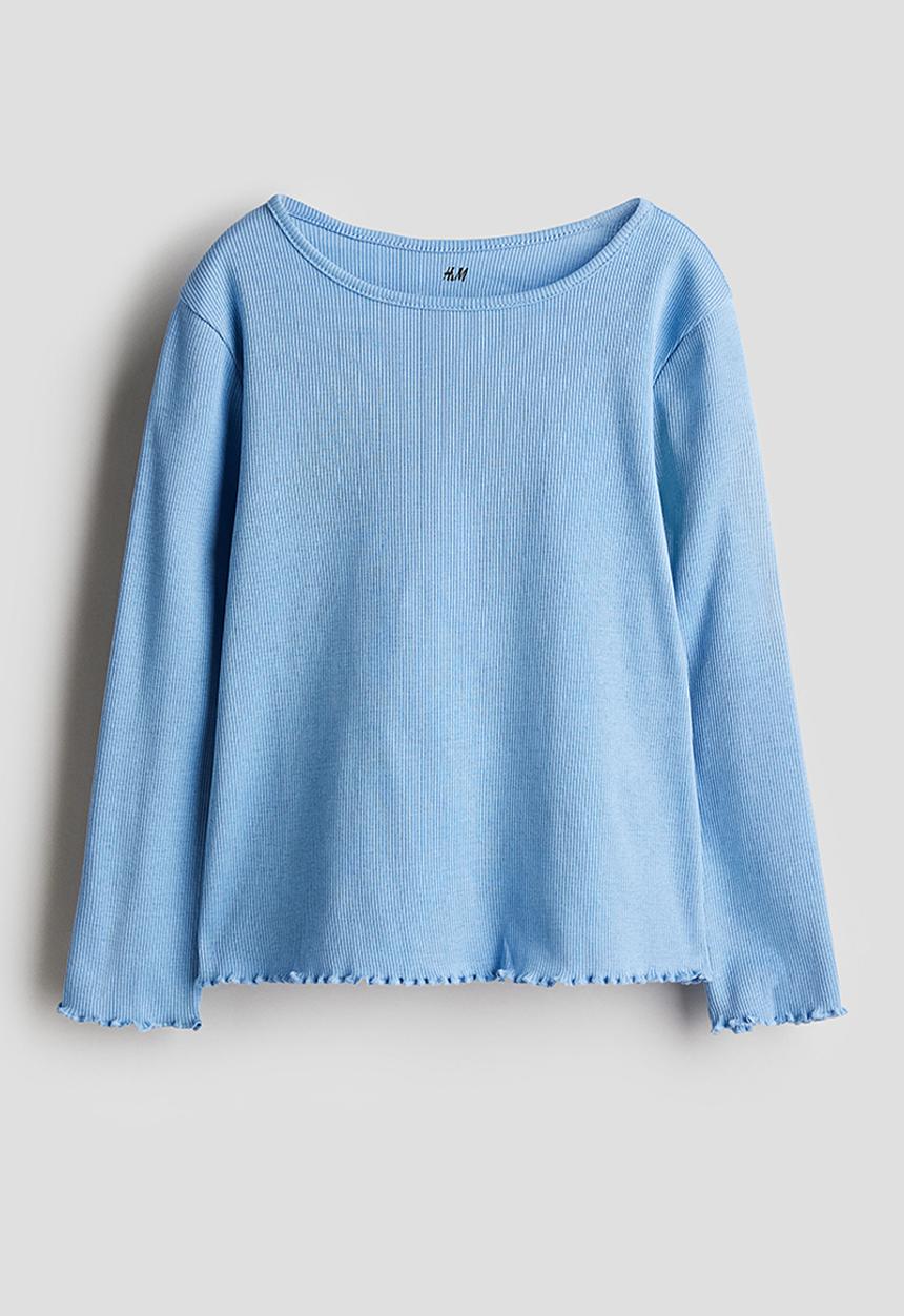 H&M - Long-sleeved jersey top - light blue