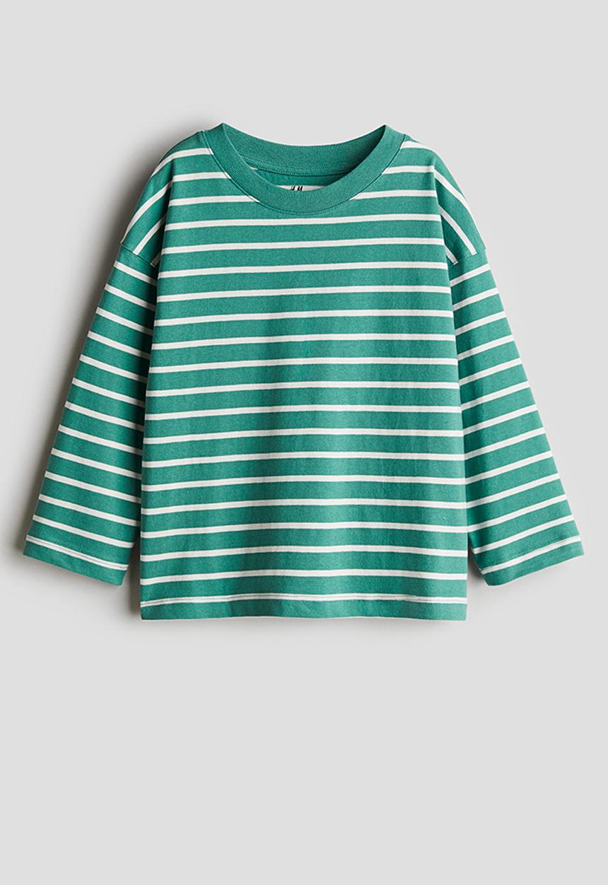 H&M - Long-sleeved t-shirt - green striped