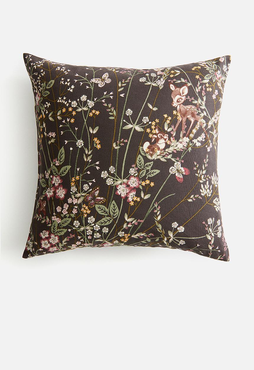 H&M - Patterned cotton cushion cover - brown bambi 