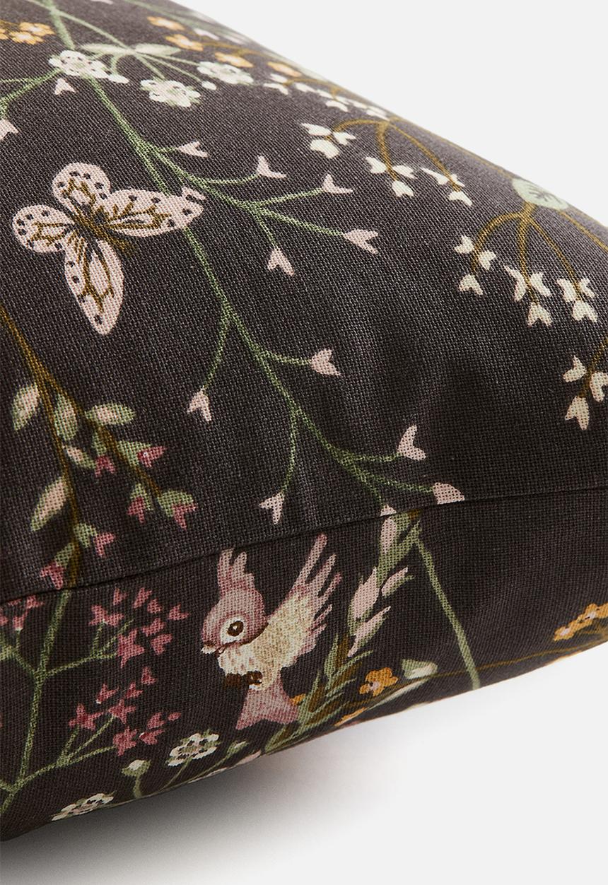H&M - Patterned cotton cushion cover - brown bambi 