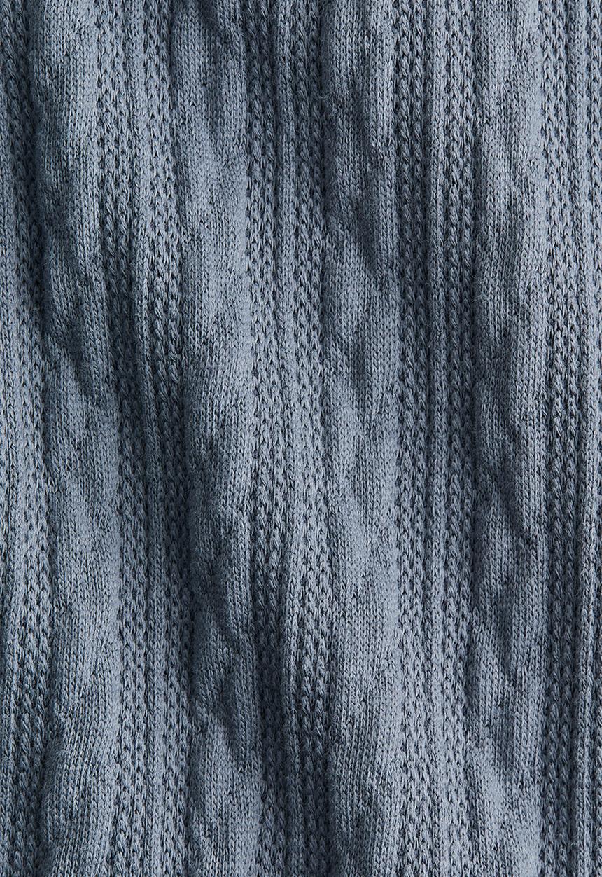 H&M - Cable-knit look hoodie - steel blue 