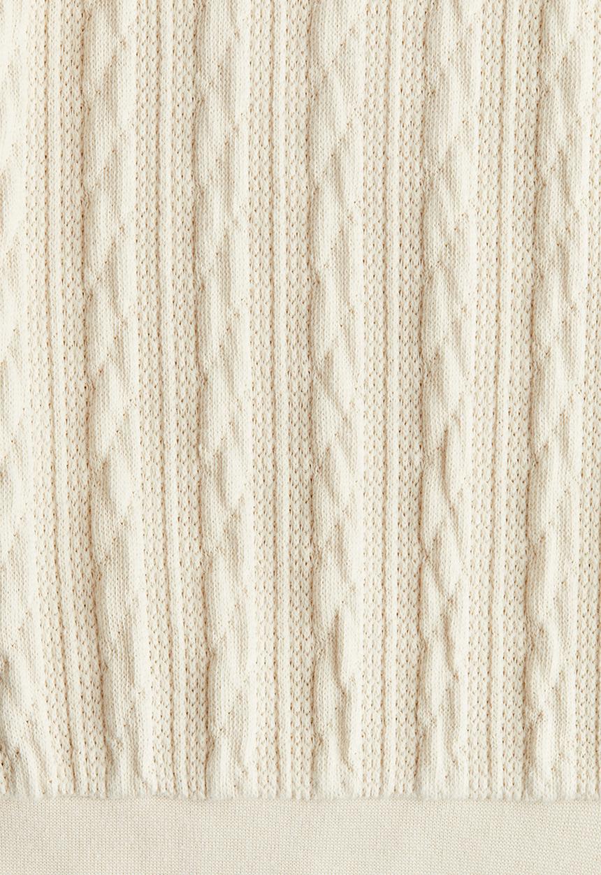 H&M - Cable-knit look hoodie - cream