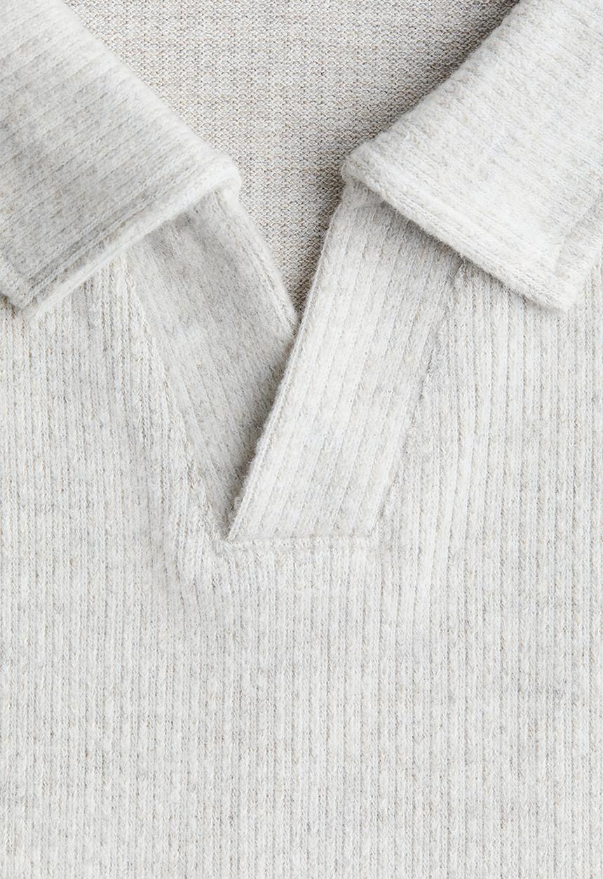 H&M - V-neck polo shirt - light grey