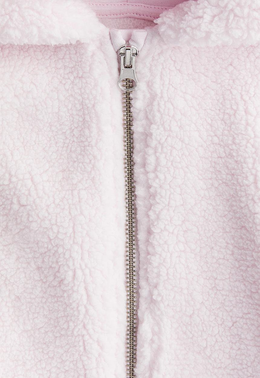 H&M - Teddy zip-through hoodie - light pink