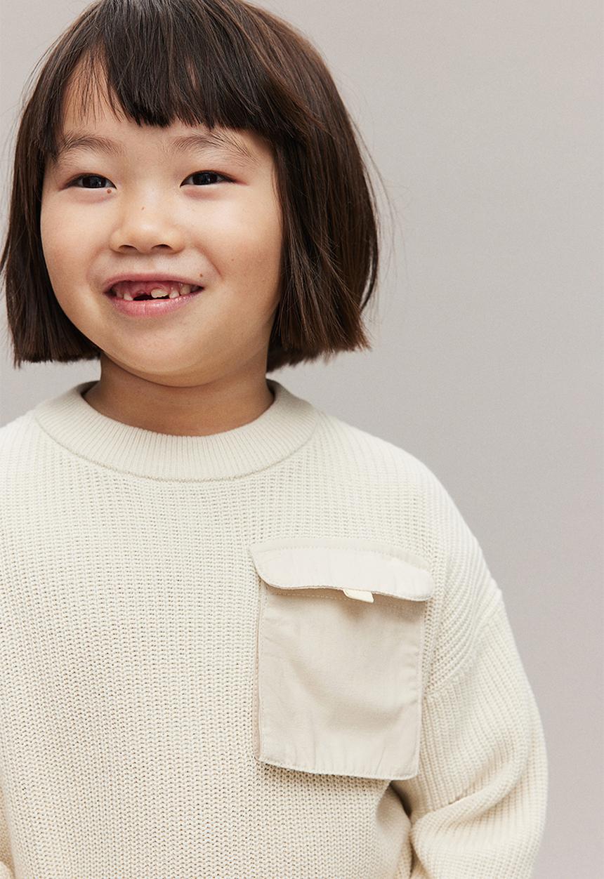 H&M - Flap-pocket jumper - cream