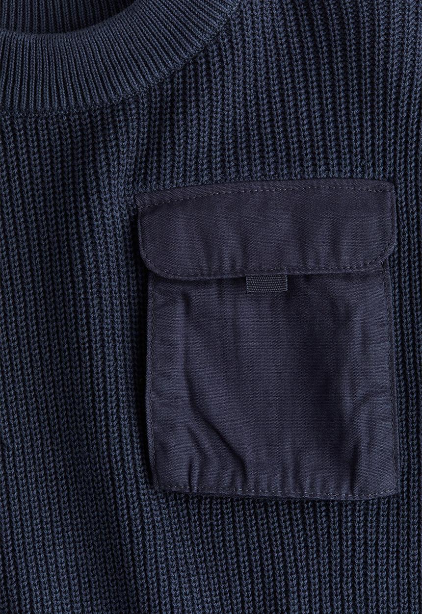 H&M - Flap-pocket jumper - navy blue