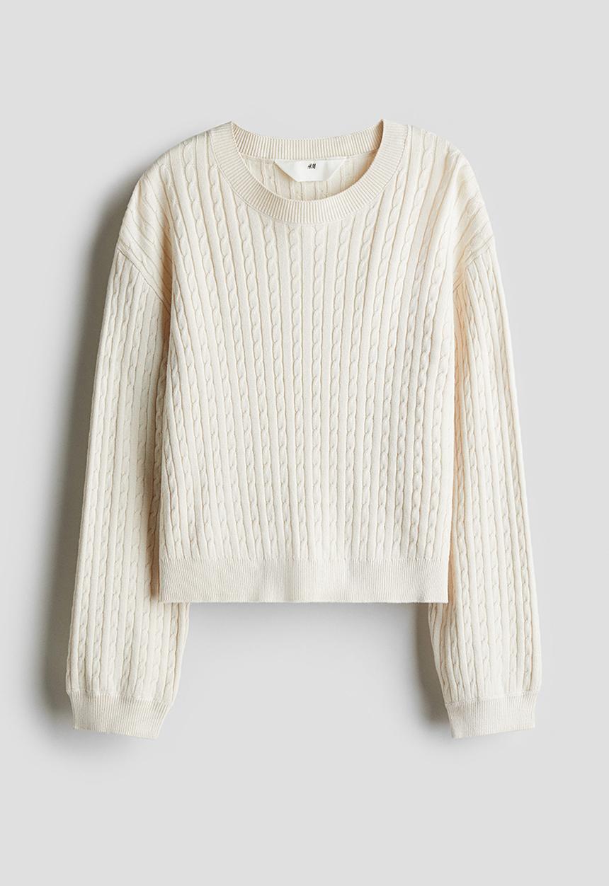 H&M - Cable-knit jumper - cream